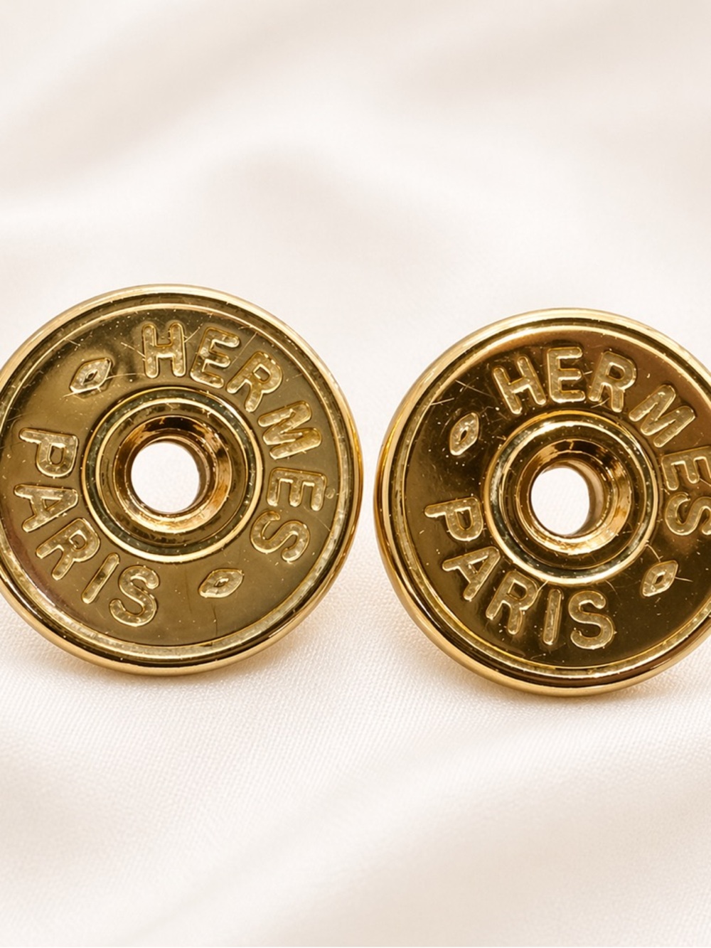 Hermes Black And Gold Pop H Piercing Earrings - Picture 5 of 5